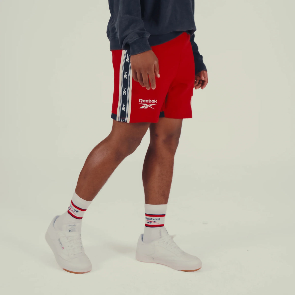 Sharks Mens Reebok Players Travel Shorts Red/White