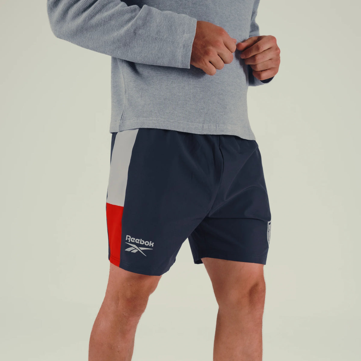 Sharks Mens Reebok Players Travel Shorts Black/Red