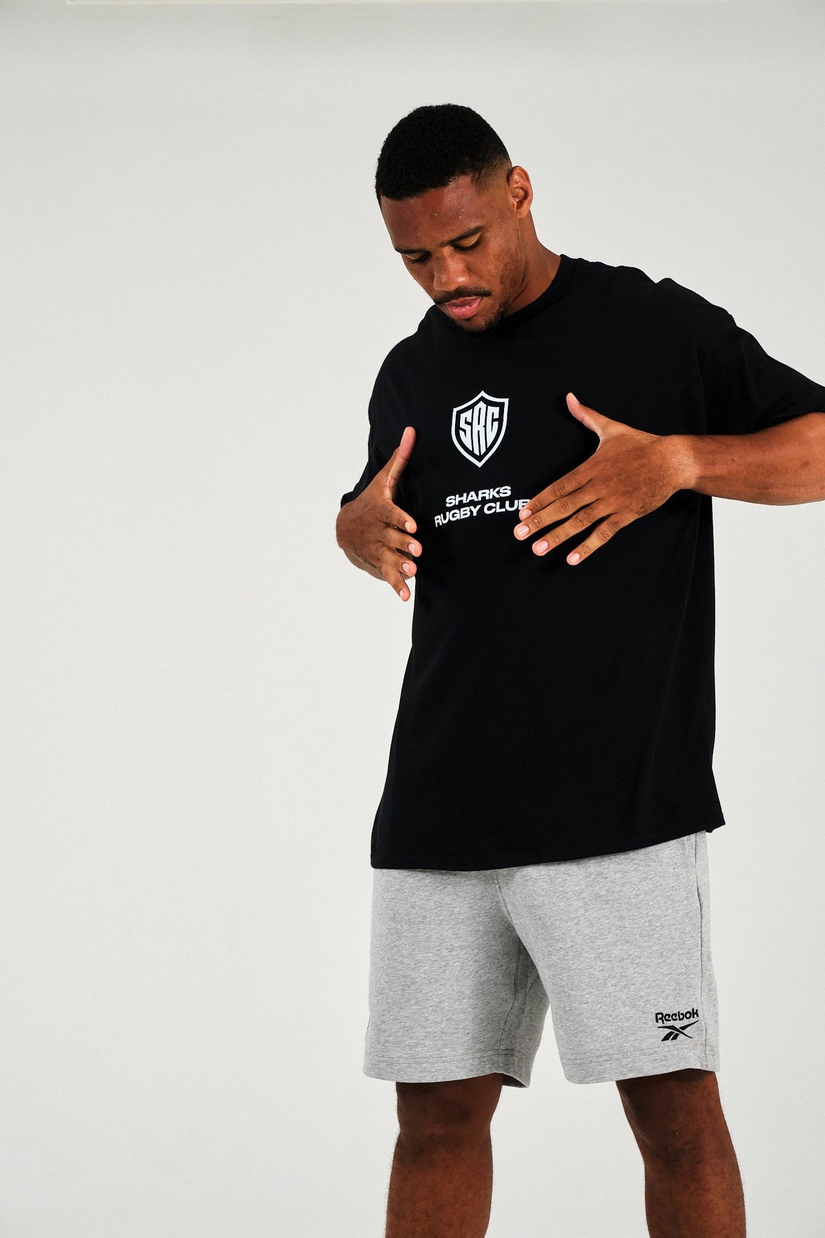 Sharks Reebok Black White Forever Tee - Black