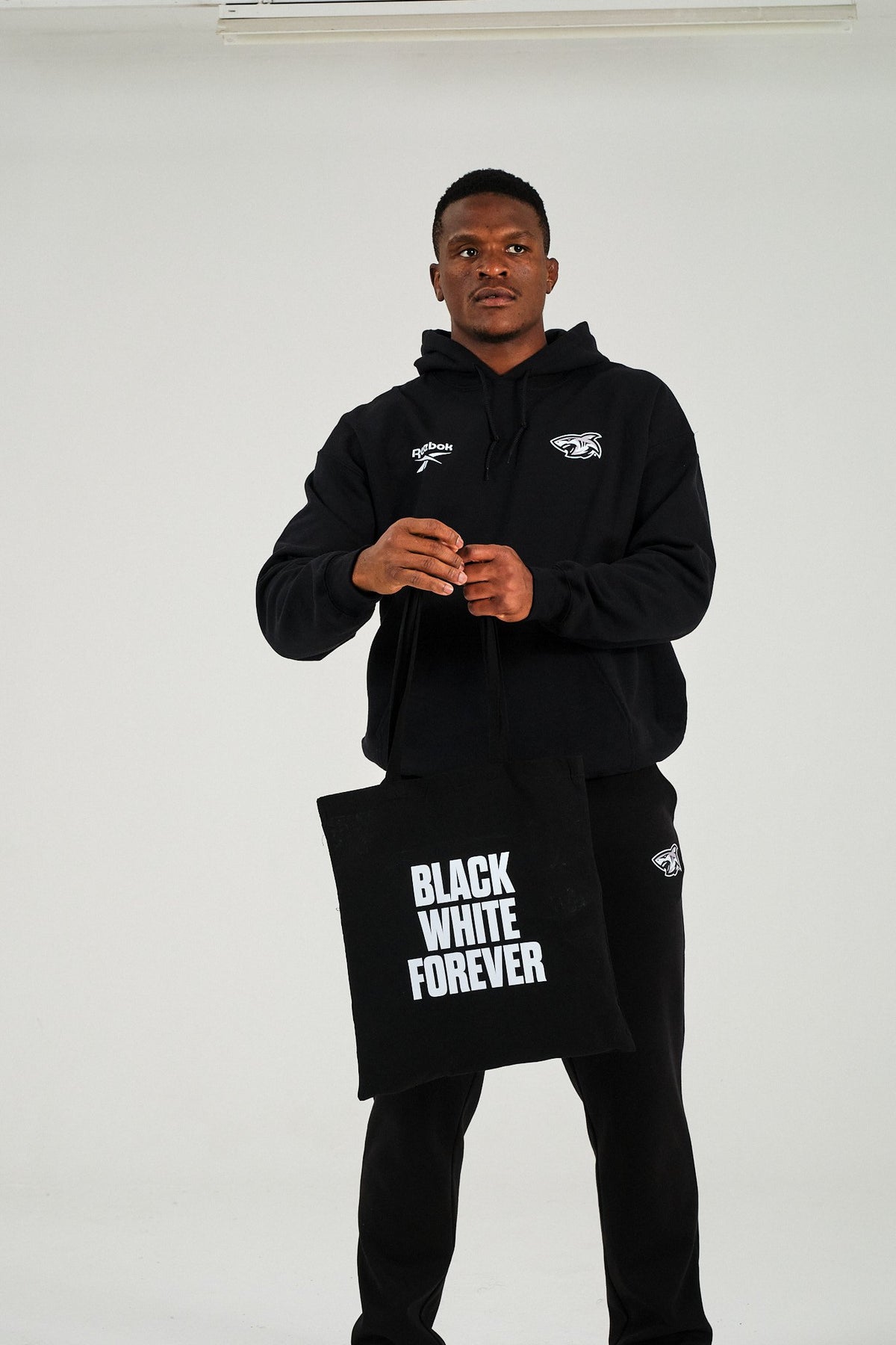 Sharks Reebok Black White Forever Tote Bag - Black