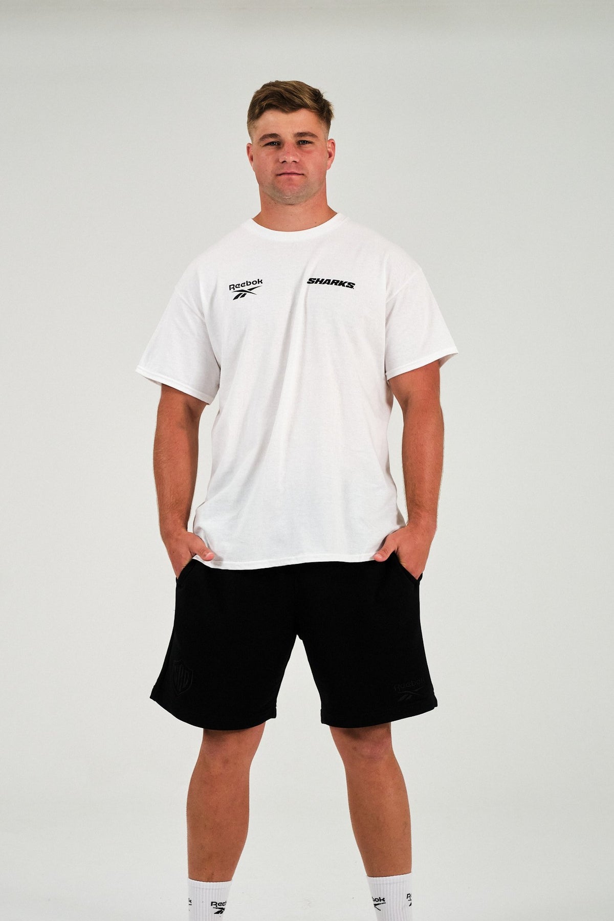 Sharks-Mens Mascot Tee-White