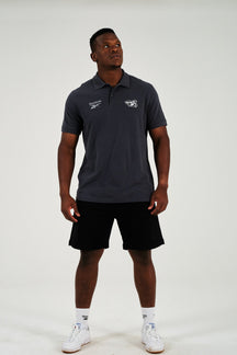 Sharks-Mens Polo Embroidery-Charcoal
