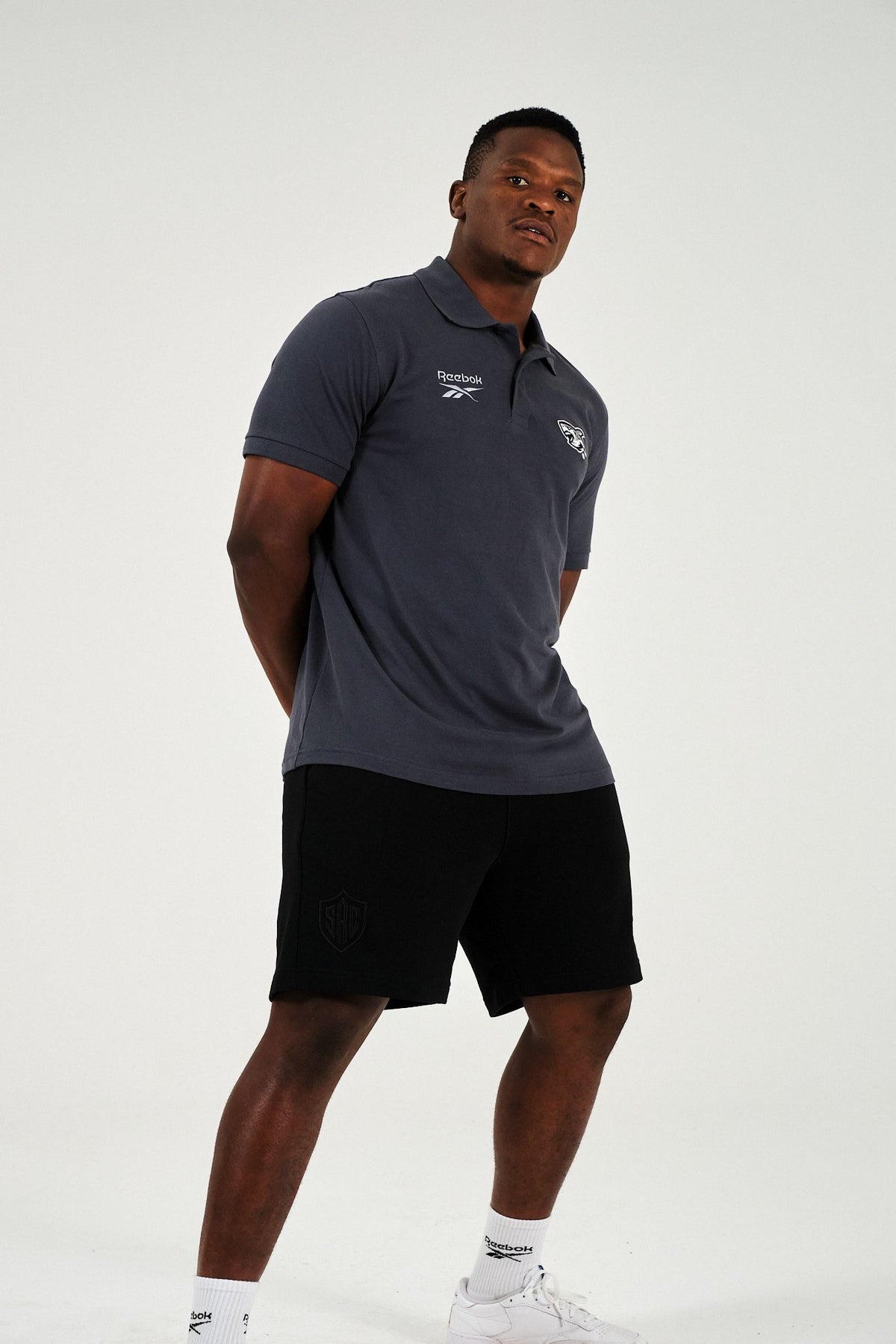 Sharks-Mens Polo Embroidery-Charcoal