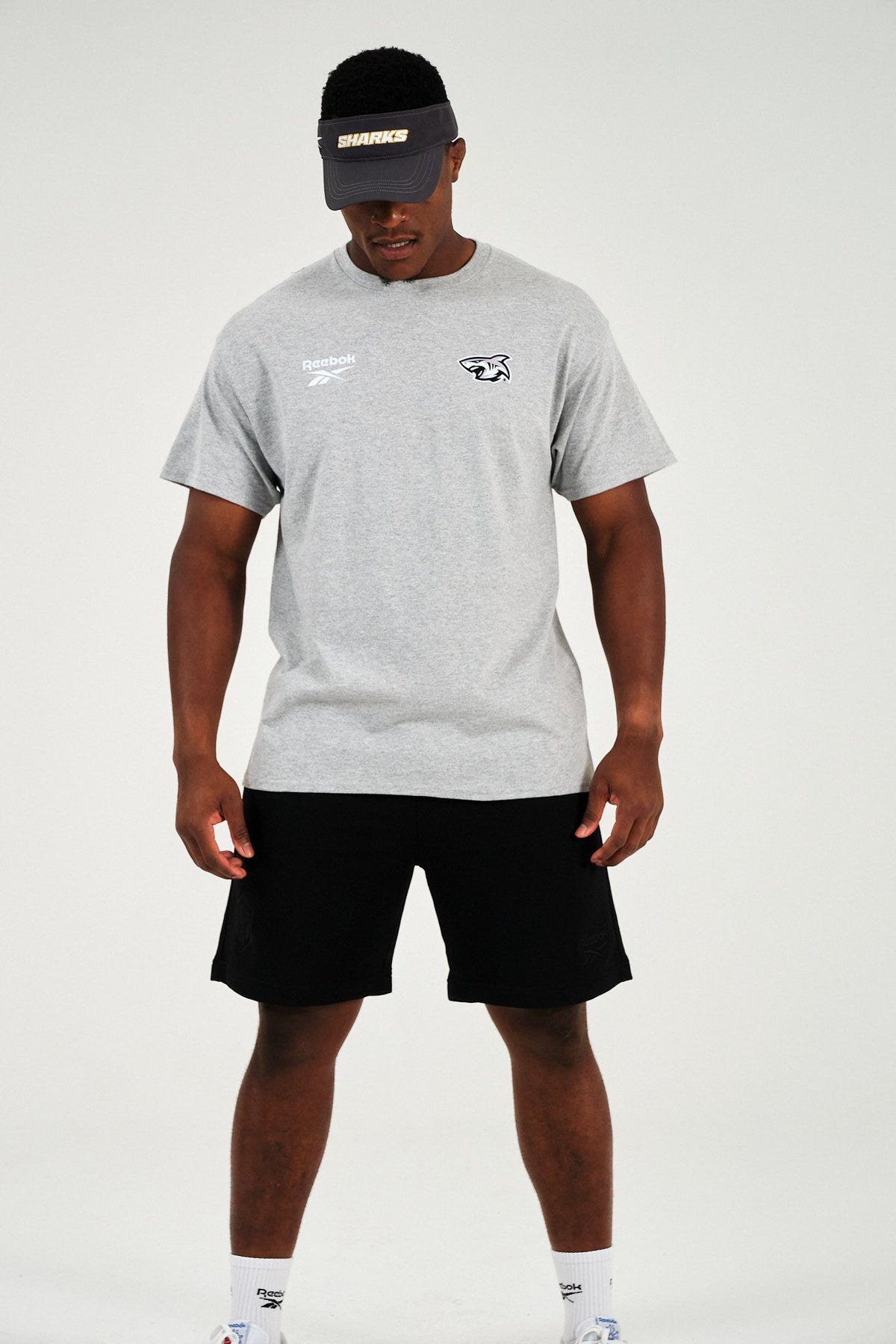 Sharks-Mens Tee Print-Sport Grey