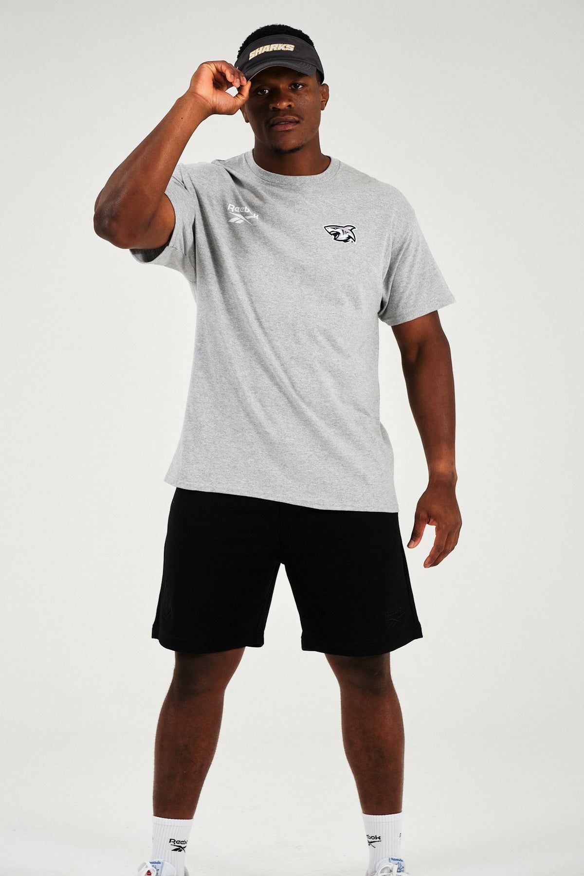 Sharks-Mens Tee Print-Sport Grey