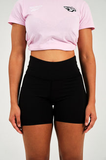 Sharks-Women Gym Shorts Print-Black