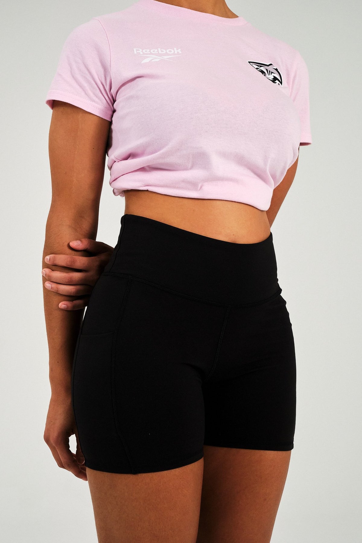 Sharks-Women Gym Shorts Print-Black