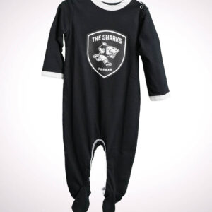 Sharks InFants Black L/S Logo Romper